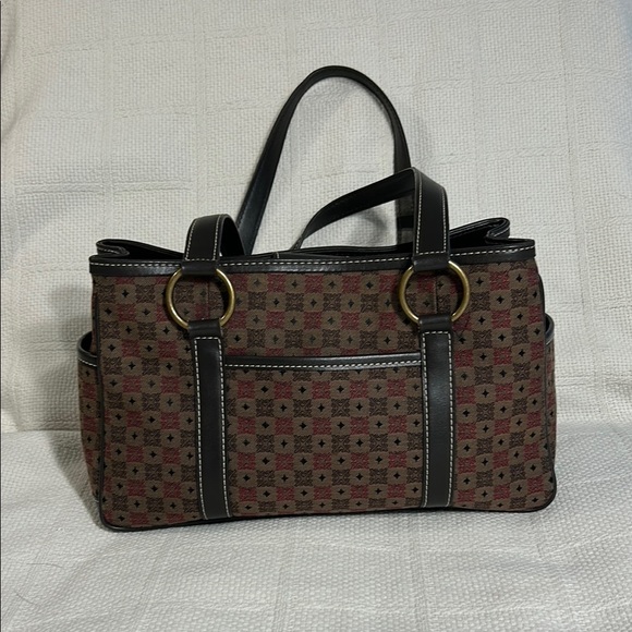 Villager/A Liz Claiborne Company Patterned Brown and Black Tote Bag - Picture 2 of 9